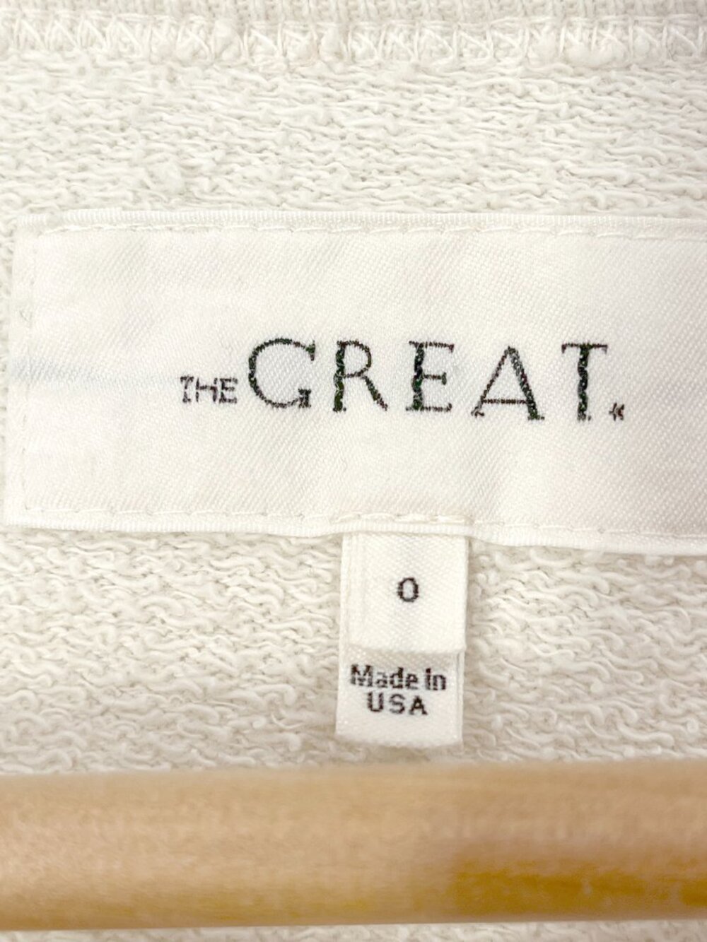 The Great u-neck teammate sweatshirt washed white size 0 XS cotton - Picture 2 of 6